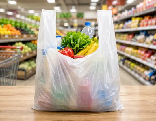 Bolsas tipo camiseta utilizadas en supermercados
