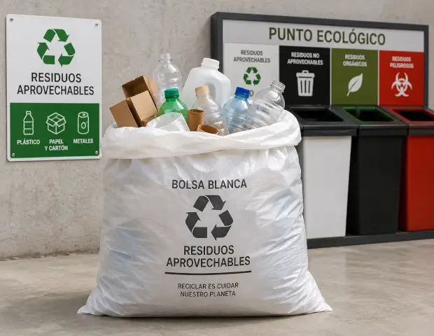 Bolsas blancas para residuos aprovechables