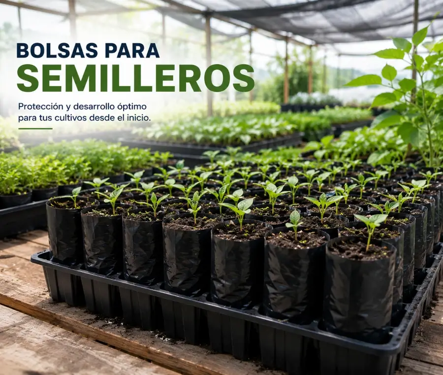 Bolsas plásticas para semilleros utilizadas en viveros y producción agrícola